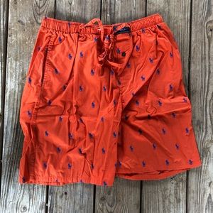 All Over Pony Ralph Lauren Orange Sleep Shorts